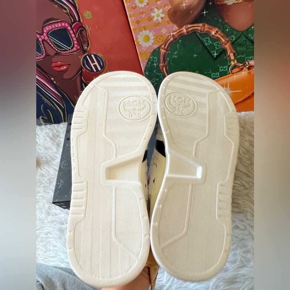 MCM White Skyward Visetos Shoe withbox - Picture 10 of 15